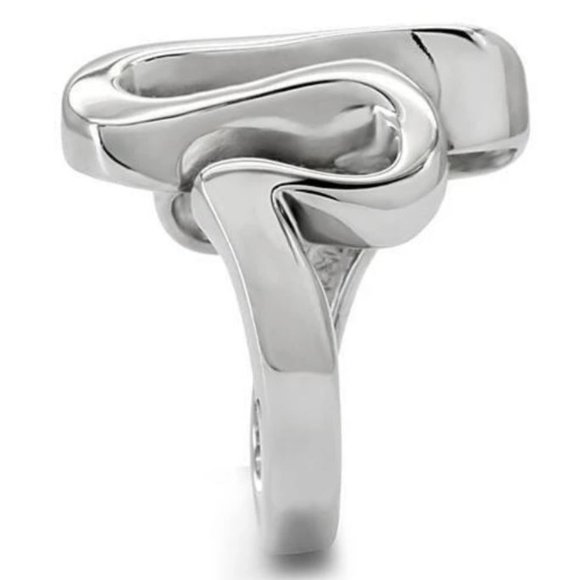 STAINLESS STEEL Modern Curvy High Polished Statement Ring - Picture 13 of 14